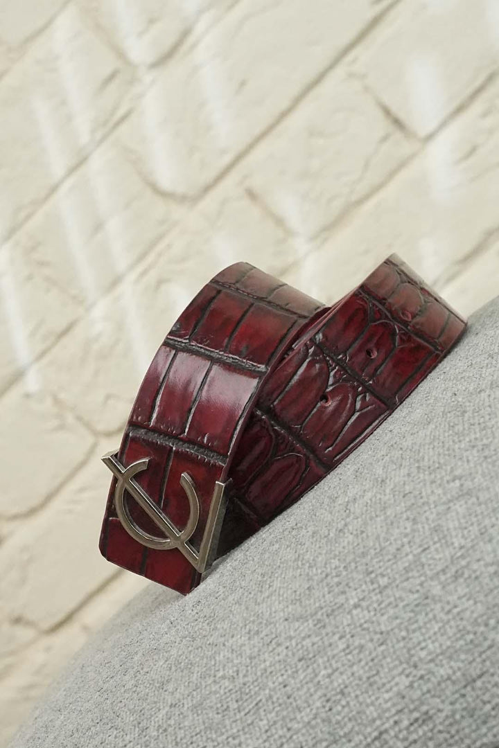 LEATHER BELT  A1338 RED