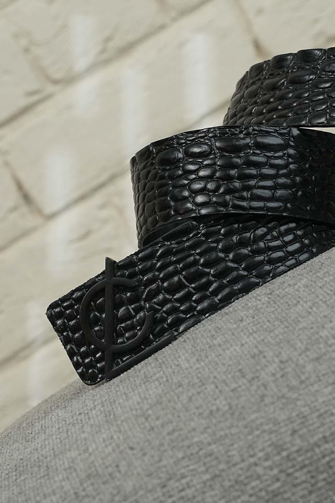 LOGO Obsidian LEATHER BELT