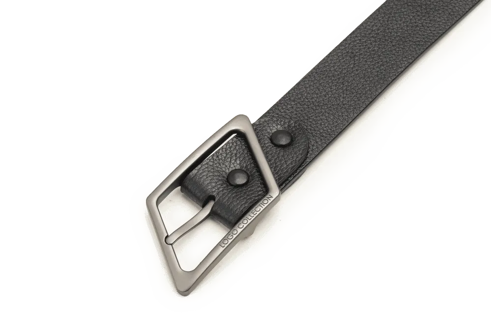 LEATHER BELT A1308 BKA - LOGO