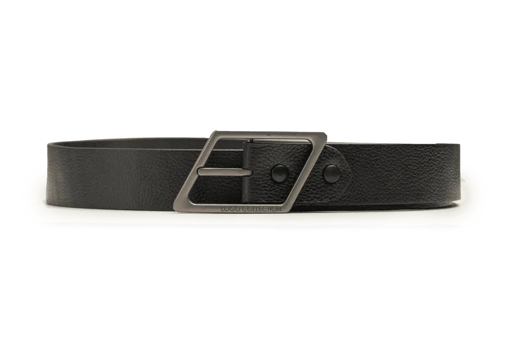 LEATHER BELT A1308 BKA - LOGO