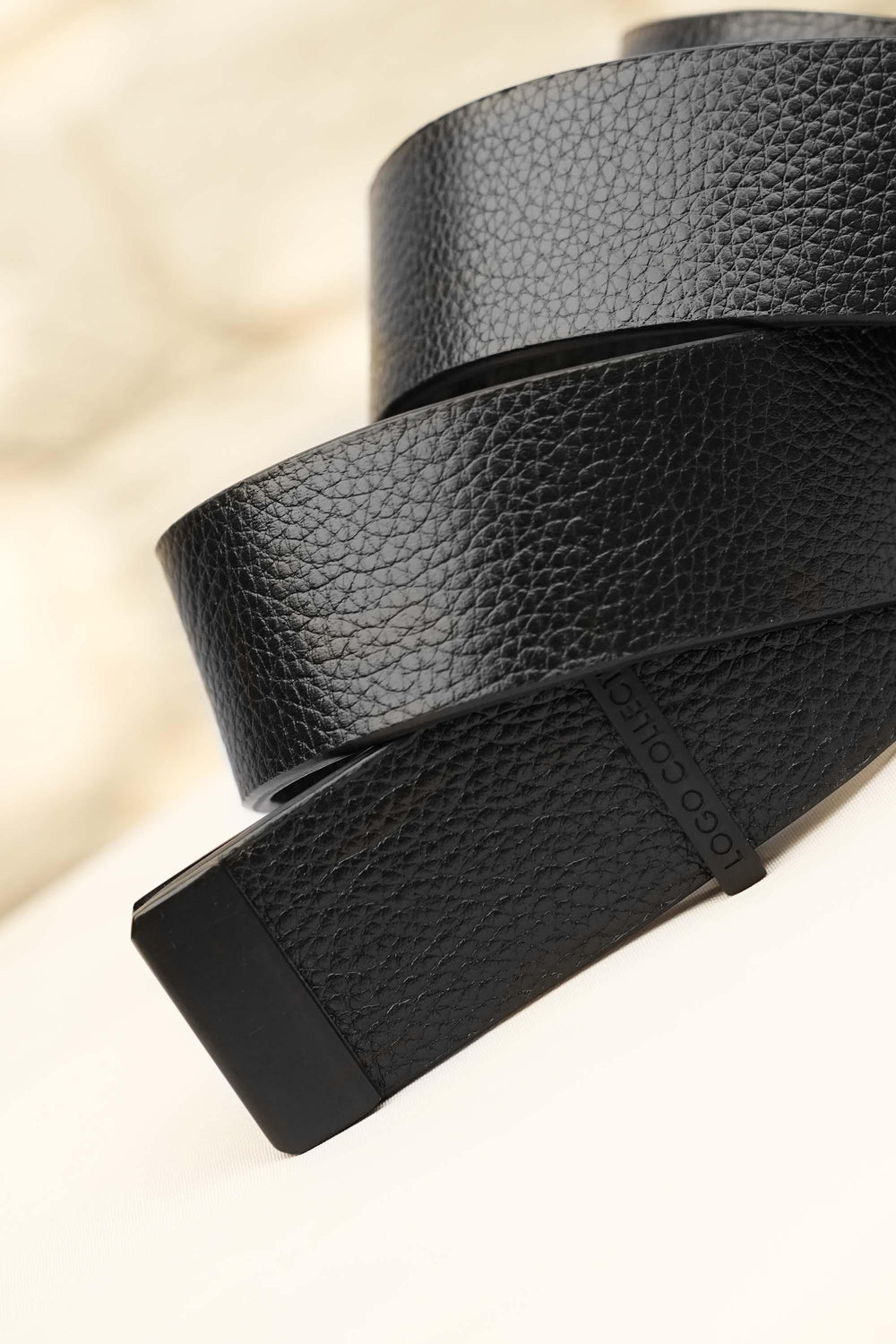 LEATHER BELT A1322 BKA - LOGO