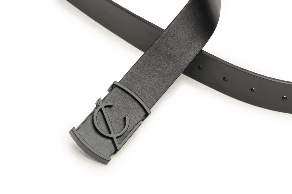 LEATHER BELT A1324 BKA - LOGO