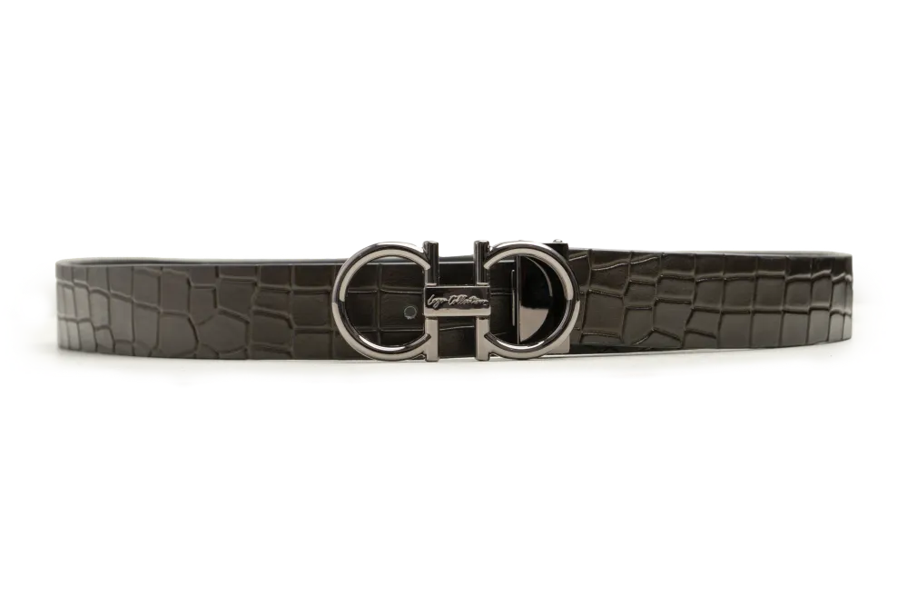 LEATHER BELT A1329 GRN - LOGO