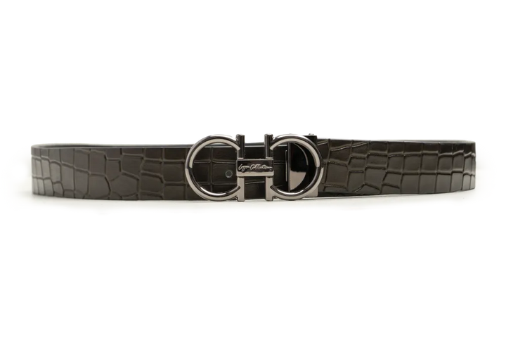 LEATHER BELT A1329 GRN - LOGO