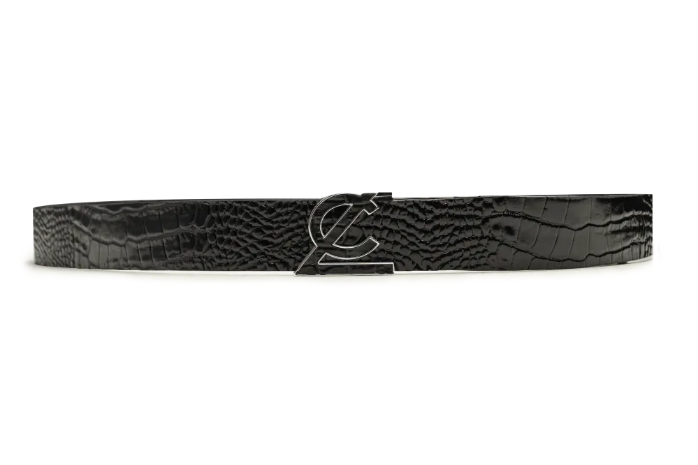LEATHER BELT A1330 BKA - LOGO