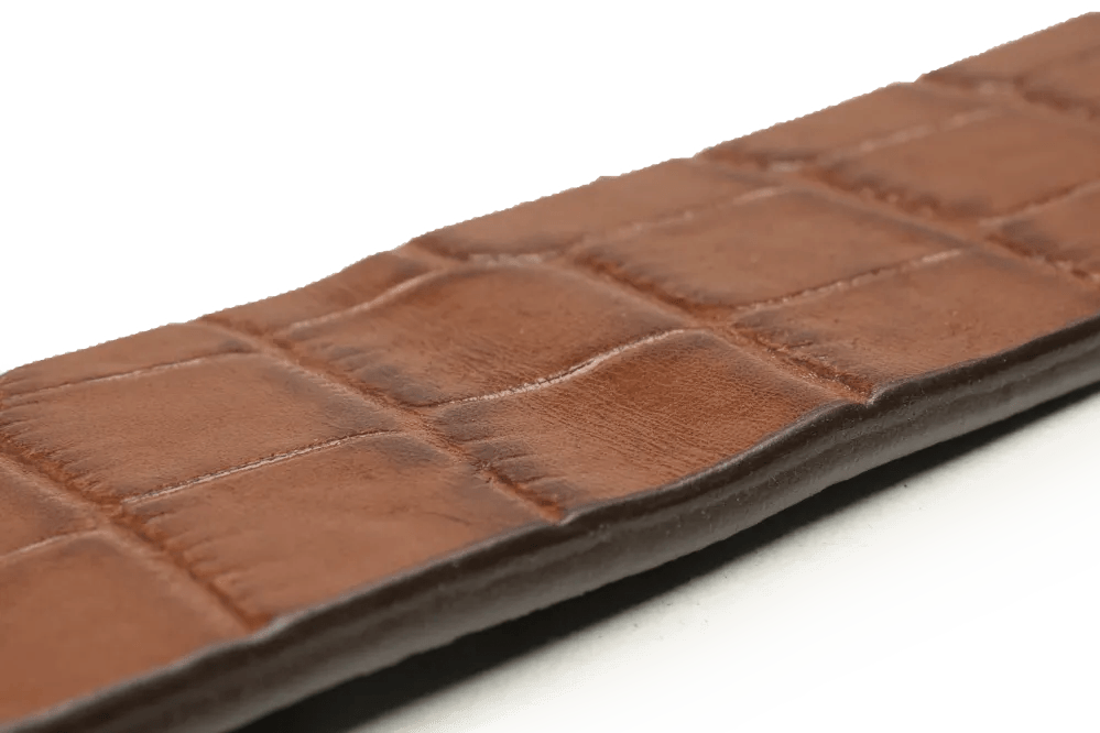 LEATHER BELT A1332 TAN - LOGO