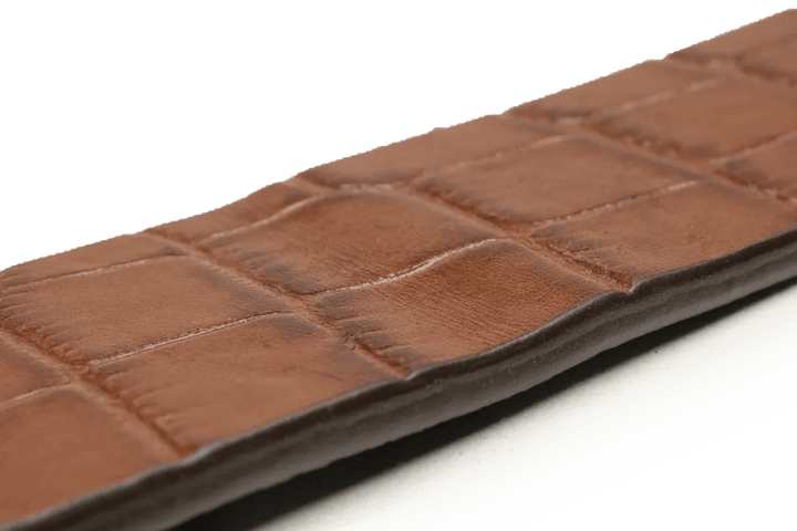 LEATHER BELT A1332 TAN - LOGO