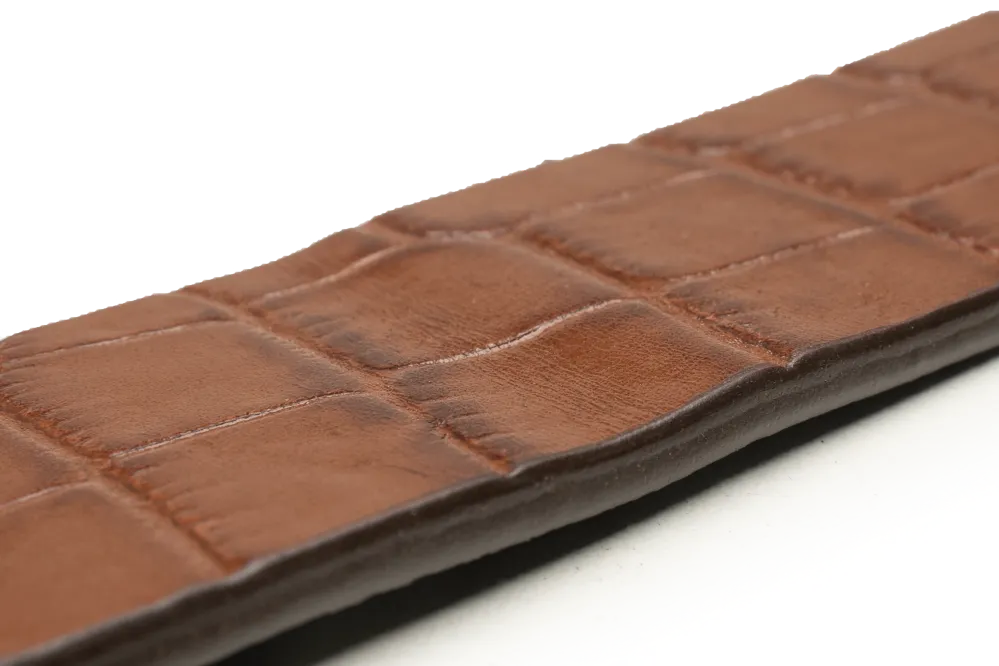 LEATHER BELT A1332 TAN - LOGO