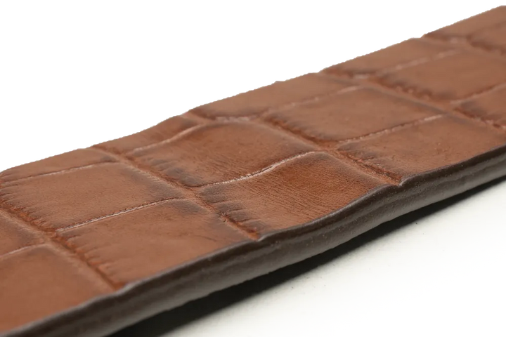 LEATHER BELT A1332 TAN - LOGO