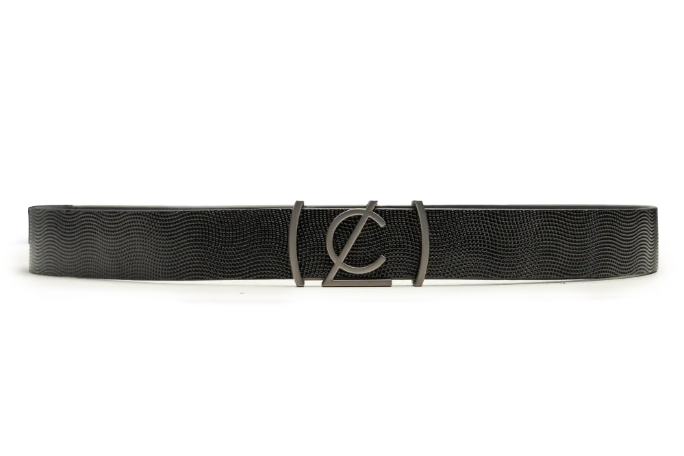 LEATHER BELT A1337 BKA - LOGO