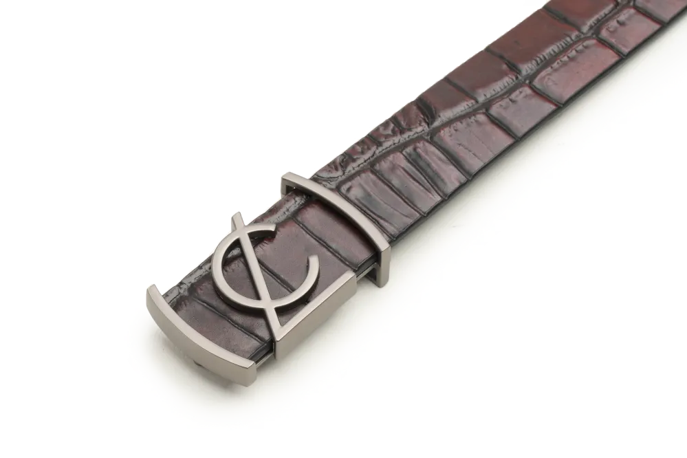 LEATHER BELT A1338 RED - LOGO