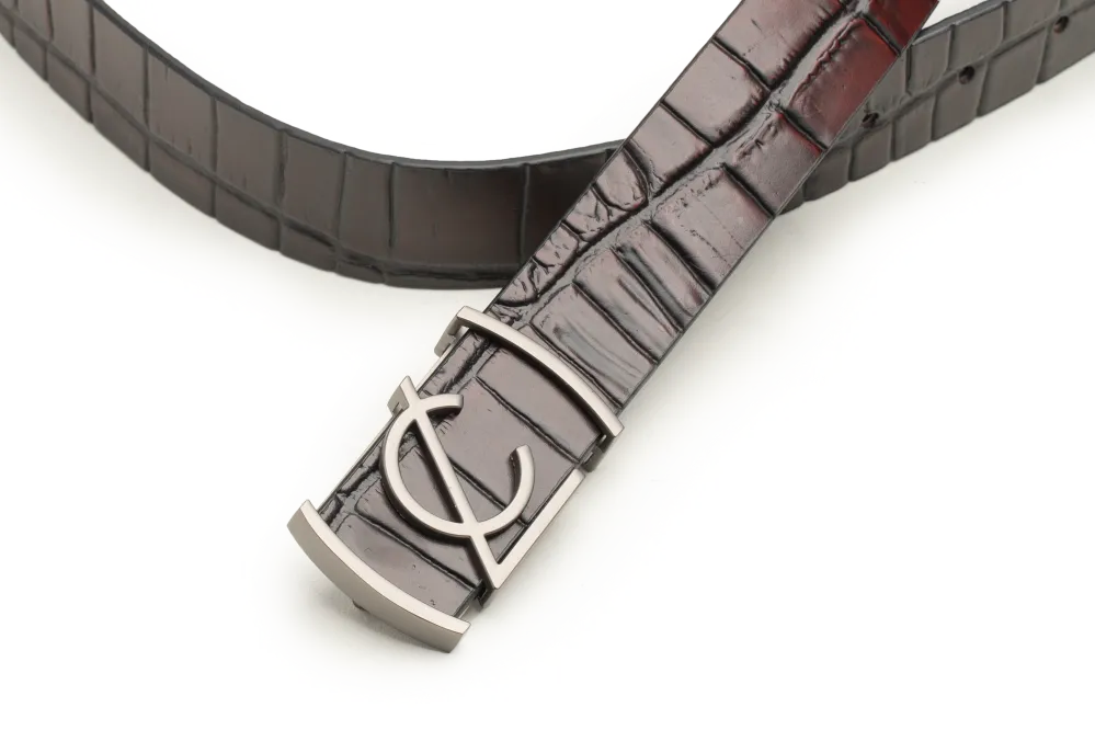 LEATHER BELT A1338 RED - LOGO