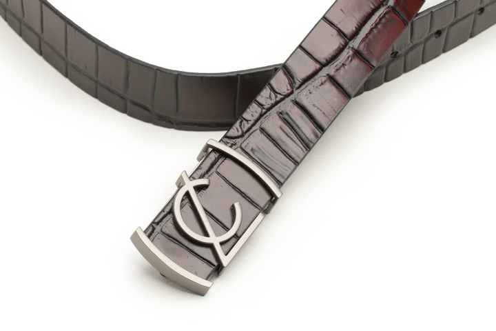 LEATHER BELT A1338 RED - LOGO