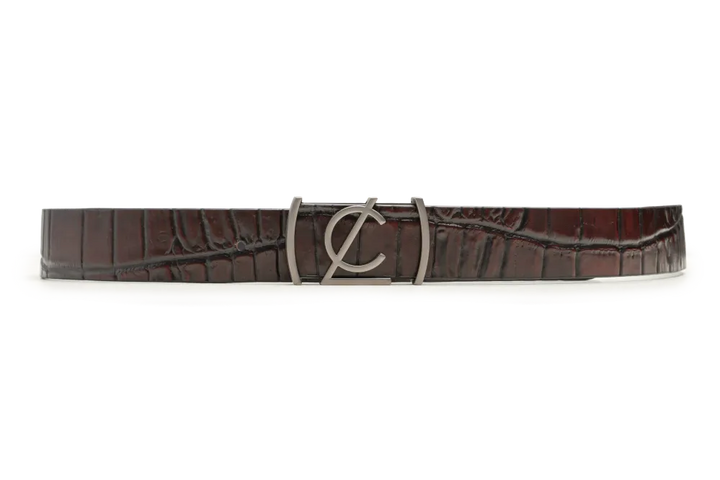 LEATHER BELT A1338 RED - LOGO