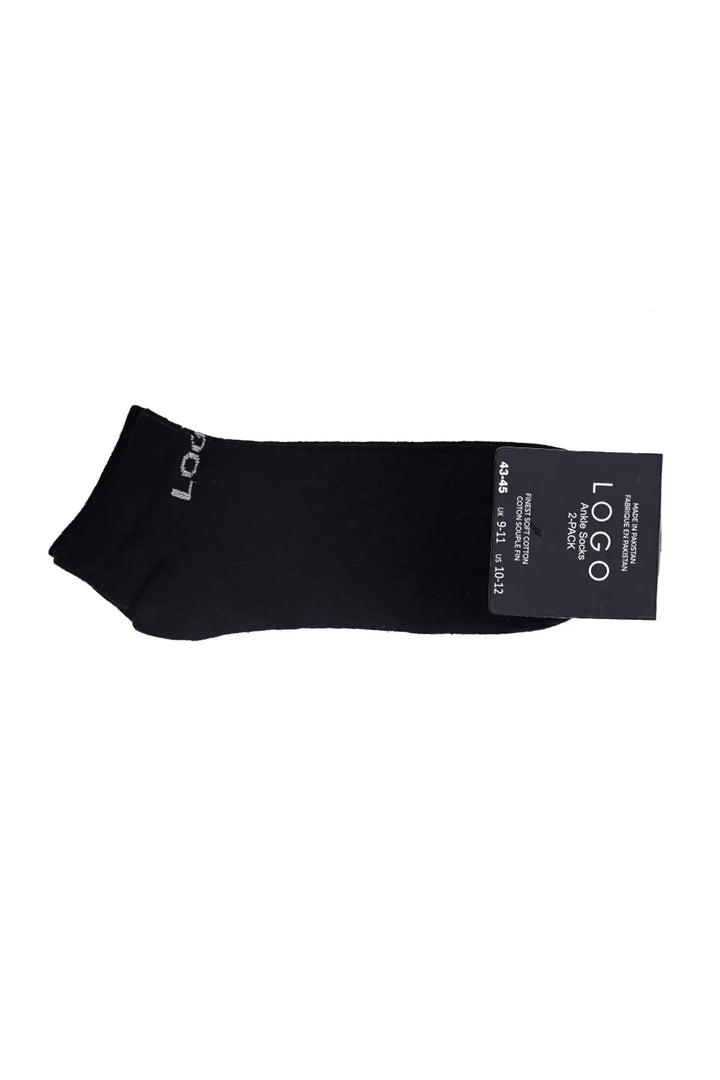 LOGO MENS ANKLE COTTON SOCKS (PACK OF 2)