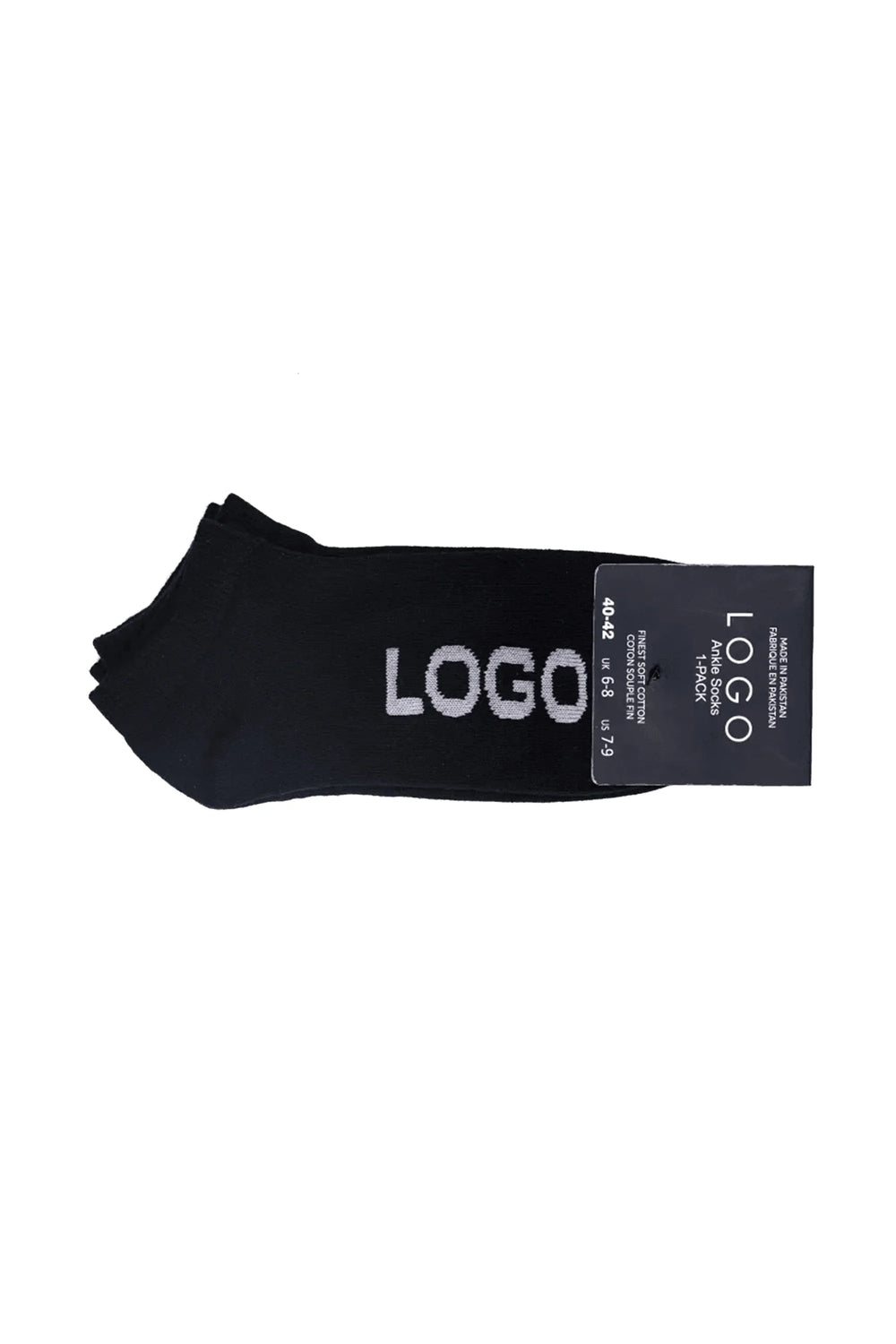 LOGO MENS ANKLE COTTON SOCKS (PACK OF 2) - LOGO