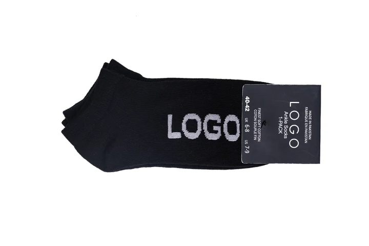 LOGO MENS ANKLE COTTON SOCKS (PACK OF 2) - LOGO
