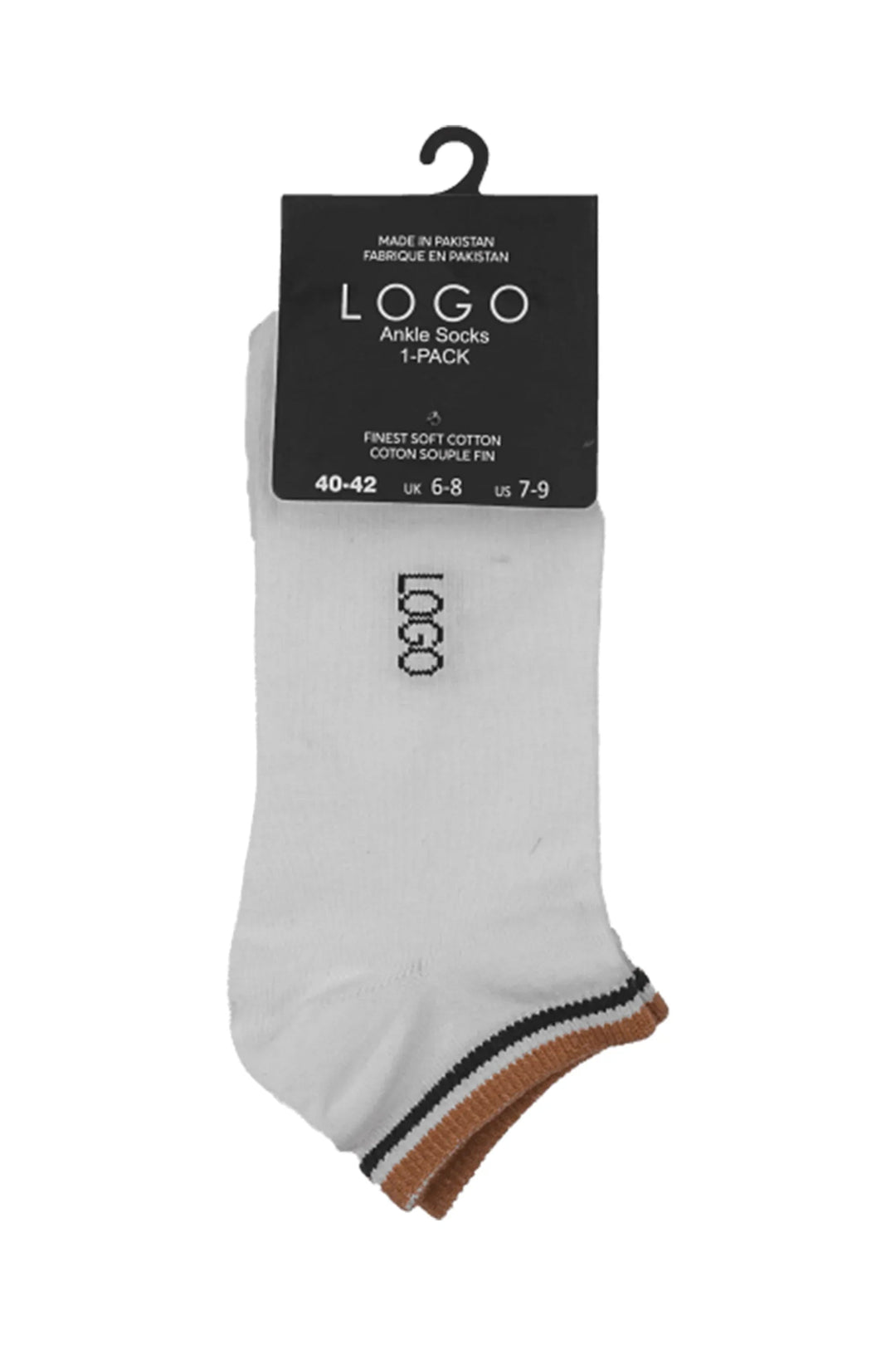 LOGO MENS ANKLE COTTON SOCKS (PACK OF 1)
