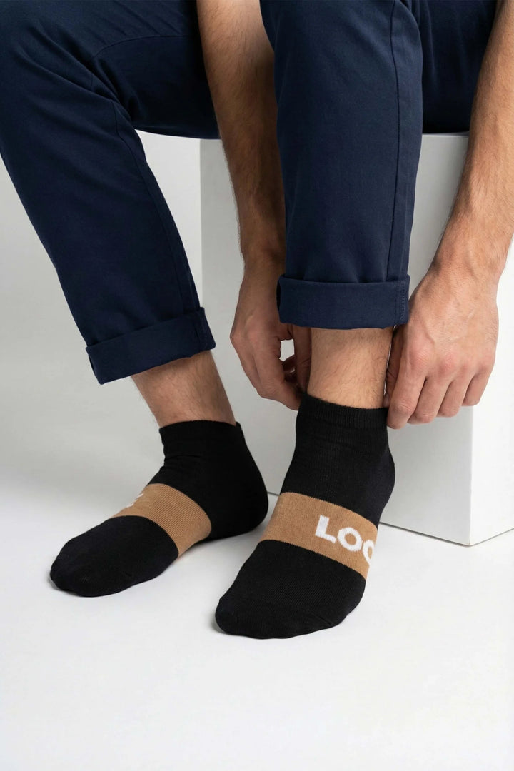 LOGO MENS ANKLE COTTON SOCKS