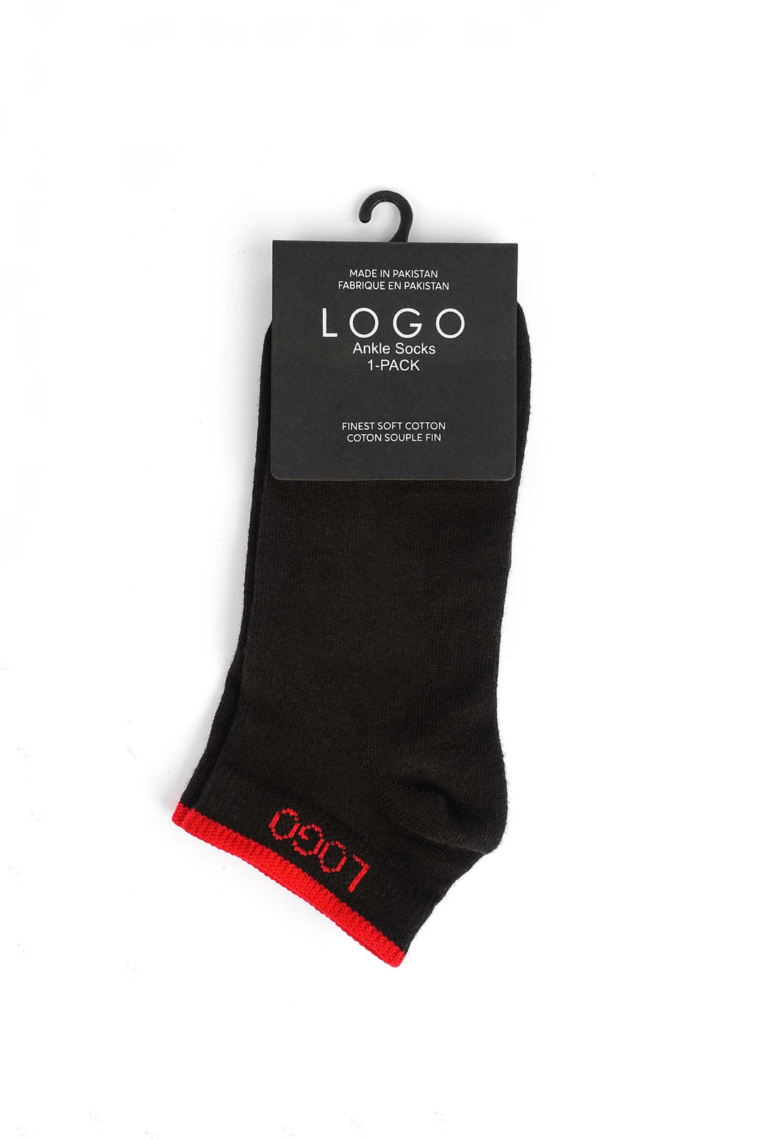 LOGO MENS ANKLE COTTON SOCKS (PACK OF 1)