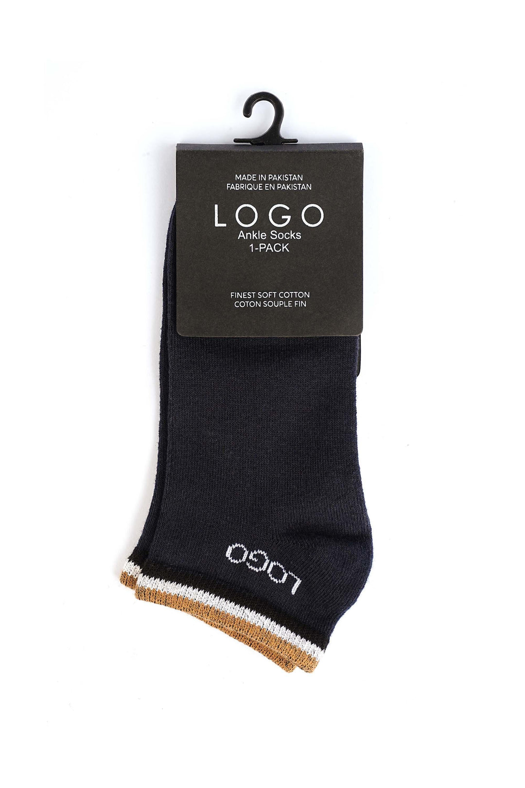 LOGO MENS ANKLE COTTON SOCKS (PACK OF 1)