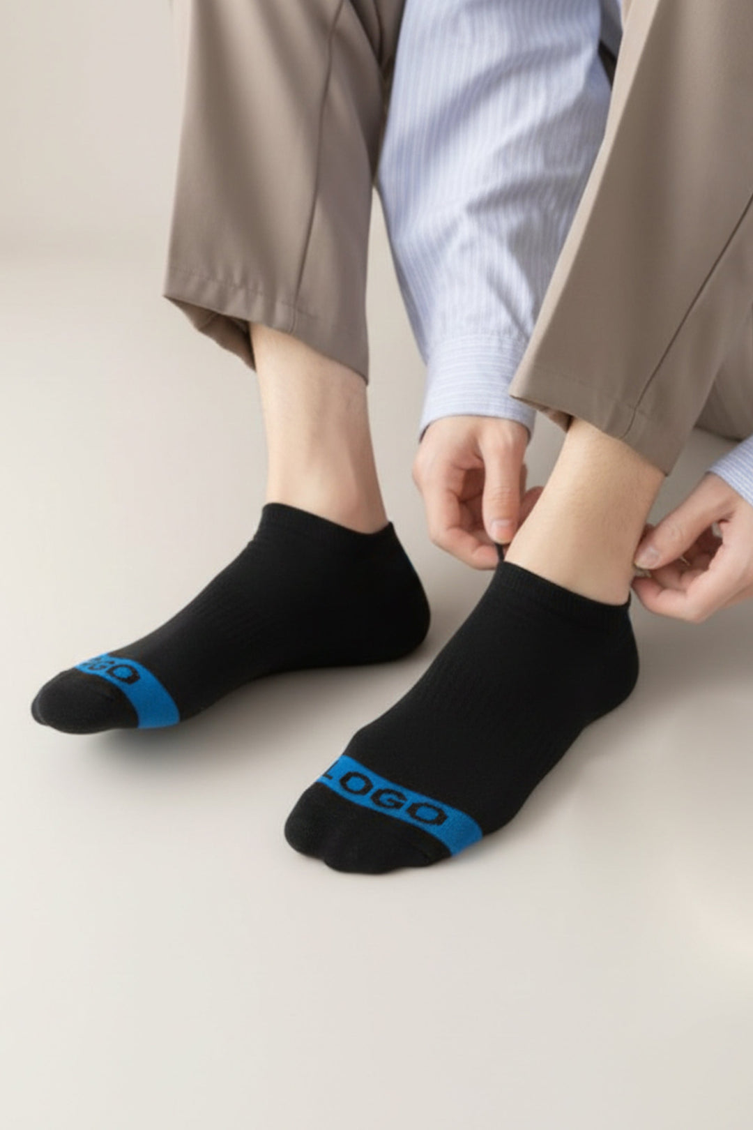 LOGO MENS ANKLE COTTON SOCKS (PACK OF 1)